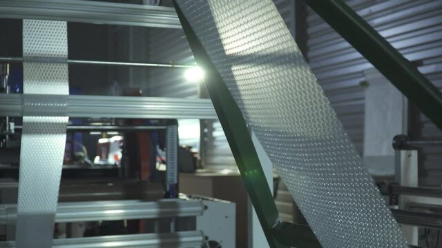 production of air bubble films, bags made of combined materials, bags made of foamed polyethylene