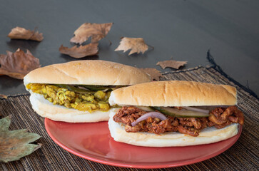 Colorful Indian sandwiches on a table