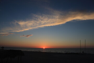 Sunset over the Atlantic Ocean in Cuba