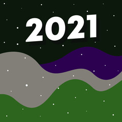 2021 number background illustration vector for New year 2021 banner.
