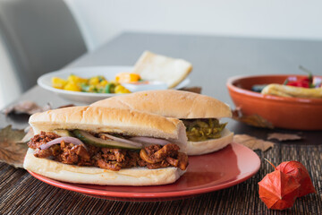 Colorful Indian sandwiches on a table