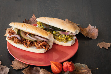 Colorful Indian sandwiches on a table