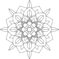Easy Mandala coloring book simple and basic for beginners, seniors and children. Set of Mehndi flower pattern for Henna drawing and tattoo. Decoration in ethnic oriental, Indian style.