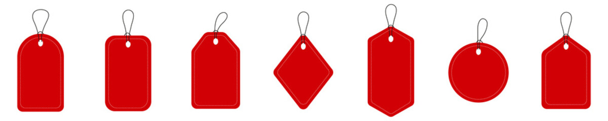 Set of blank tags and price labels template. Banner discount on paper style.