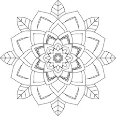 Easy Mandala coloring book simple and basic for beginners, seniors and children. Set of Mehndi flower pattern for Henna drawing and tattoo. Decoration in ethnic oriental, Indian style.