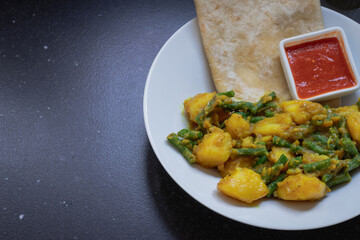 spicy potato curry vegetarian dish