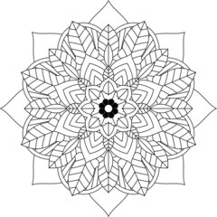 Easy Mandala coloring book simple and basic for beginners, seniors and children. Set of Mehndi flower pattern for Henna drawing and tattoo. Decoration in ethnic oriental, Indian style.