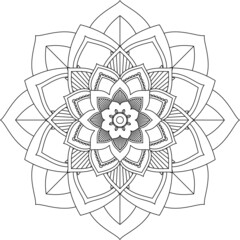 Easy Mandala coloring book simple and basic for beginners, seniors and children. Set of Mehndi flower pattern for Henna drawing and tattoo. Decoration in ethnic oriental, Indian style.