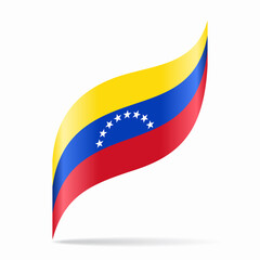 Venezuelan flag wavy abstract background. Vector illustration.