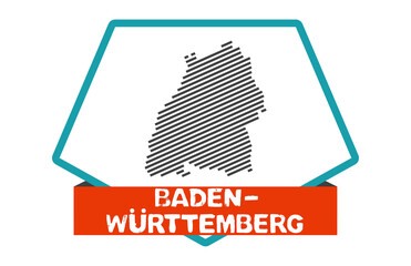 Baden-Württemberg Karte auf blau rotem Button