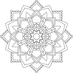 Easy Mandala coloring book simple and basic for beginners, seniors and children. Set of Mehndi flower pattern for Henna drawing and tattoo. Decoration in ethnic oriental, Indian style.
