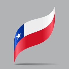 Chilean flag wavy abstract background. Vector illustration.