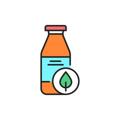 Organic juice color line icon. Pictogram for web page, mobile app, promo.
