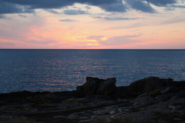 Island scenery, beach, beautiful bay seaside, Balearic Islands, Mallorca, Spain, Mediterranean Sea.