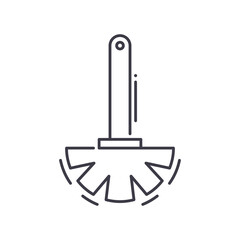 Dust cleaner icon, linear isolated illustration, thin line vector, web design sign, outline concept symbol with editable stroke on white background.
