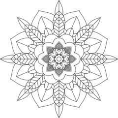 Easy Mandala coloring book simple and basic for beginners, seniors and children. Set of Mehndi flower pattern for Henna drawing and tattoo. Decoration in ethnic oriental, Indian style.