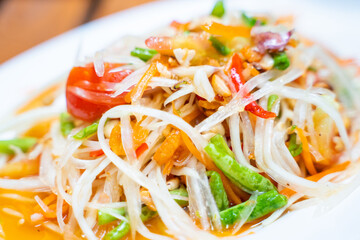Som-Tum papaya salad thai food