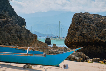 Empty White beach of Boracay island in the daytime. No Chinese tourists because of the coronavirus....