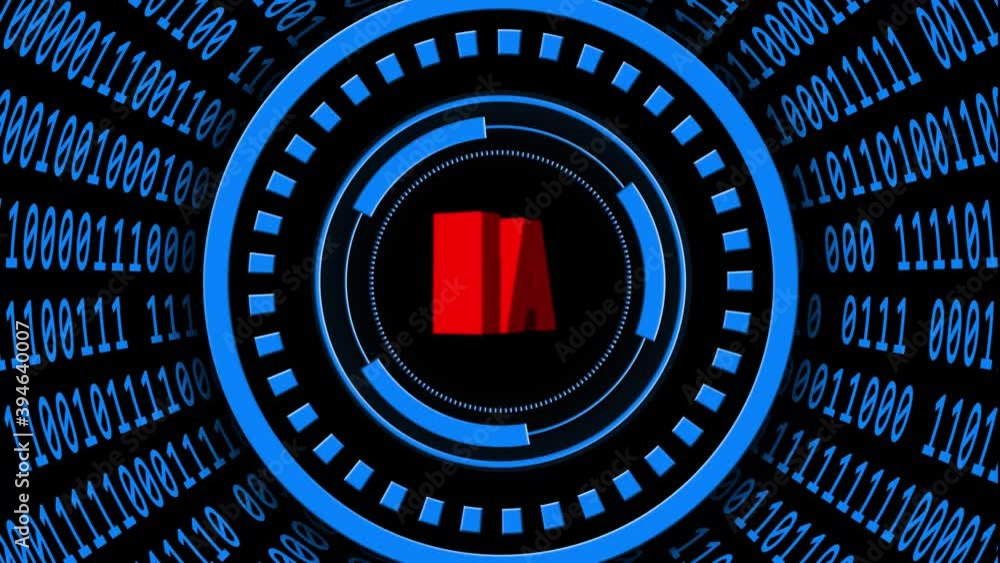 Poster ai - abstract artificial intelligence background - speed movement of varying binary code arranged in