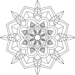 Easy Mandala coloring book simple and basic for beginners, seniors and children. Set of Mehndi flower pattern for Henna drawing and tattoo. Decoration in ethnic oriental, Indian style.
