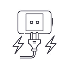 Electrical energy icon, linear isolated illustration, thin line vector, web design sign, outline concept symbol with editable stroke on white background.