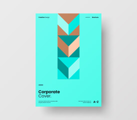 Abstract corporate identity report cover. Geometric vector business presentation design layout. Amazing company illustration brochure template.