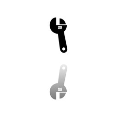 Adjustable wrench icon flat