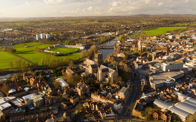 Cathedral sat centre in busy city