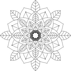 Easy Mandala coloring book simple and basic for beginners, seniors and children. Set of Mehndi flower pattern for Henna drawing and tattoo. Decoration in ethnic oriental, Indian style.