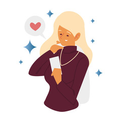 woman using smartphone and headphones portrait