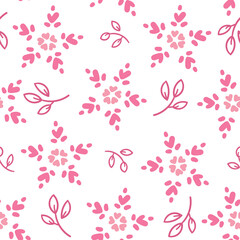 Fototapeta na wymiar Seamless pattern with pink flowers