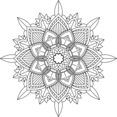 Easy Mandala coloring book simple and basic for beginners, seniors and children. Set of Mehndi flower pattern for Henna drawing and tattoo. Decoration in ethnic oriental, Indian style.