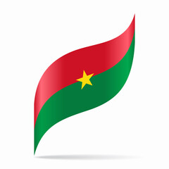 Burkina Faso flag wavy abstract background. Vector illustration.