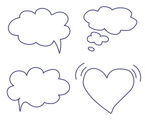 Comic bubbles collection on white background. Sketch. Vector illustration.