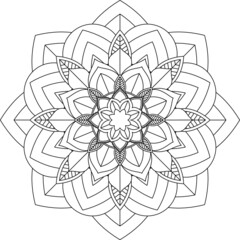 Easy Mandala coloring book simple and basic for beginners, seniors and children. Set of Mehndi flower pattern for Henna drawing and tattoo. Decoration in ethnic oriental, Indian style.