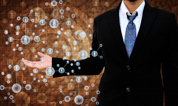Digital Composite Image Of Businessman With Symbol