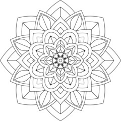 Easy Mandala coloring book simple and basic for beginners, seniors and children. Set of Mehndi flower pattern for Henna drawing and tattoo. Decoration in ethnic oriental, Indian style.