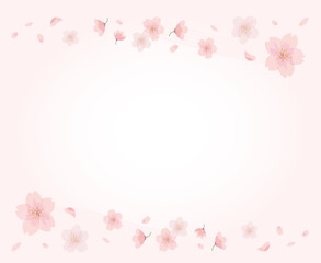 桜　メッセージカード　スペース　水彩　手描き 