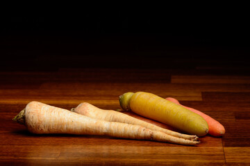 soup green in close up on wooden dark background
