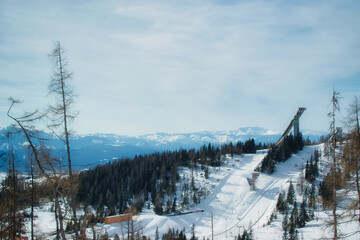 Ski jumping ramps in the High Tatras near Štrbské Pleso, Slovakia