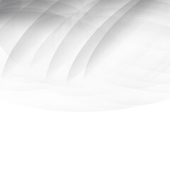 Gray abstract curve background with copy space. Modern smooth background. Design template for cover. Wavy concept for brochure and space for white text. Smooth vector background