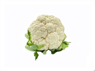 Cauliflower vegetable on white background. Selective focus