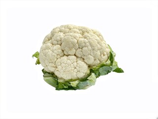 Cauliflower vegetable on white background. Selective focus