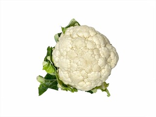 Cauliflower vegetable on white background. Selective focus