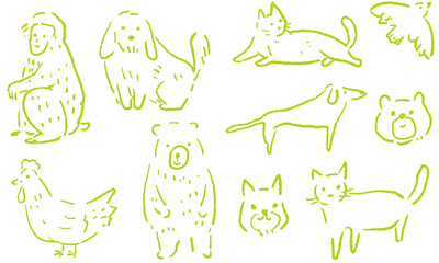 animal vector illust of hand drawn