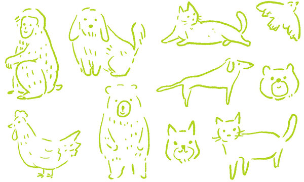 animal vector illust of hand drawn