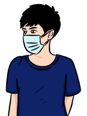 cartoon cute man on white background