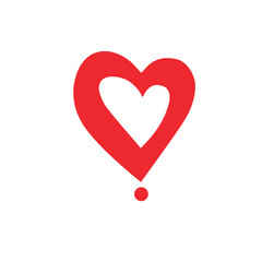 Doodle heart for Valentine's Day. Hand drawn style