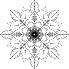 Easy Mandala coloring book simple and basic for beginners, seniors and children. Set of Mehndi flower pattern for Henna drawing and tattoo. Decoration in ethnic oriental, Indian style.