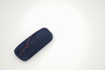 Beautiful blue glasses case is now ready for wearing and storing glasses.